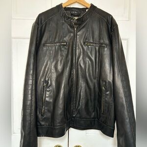 LEVI'S Cafe Racer PVC Faux Leather Bomber Moto Biker jacket